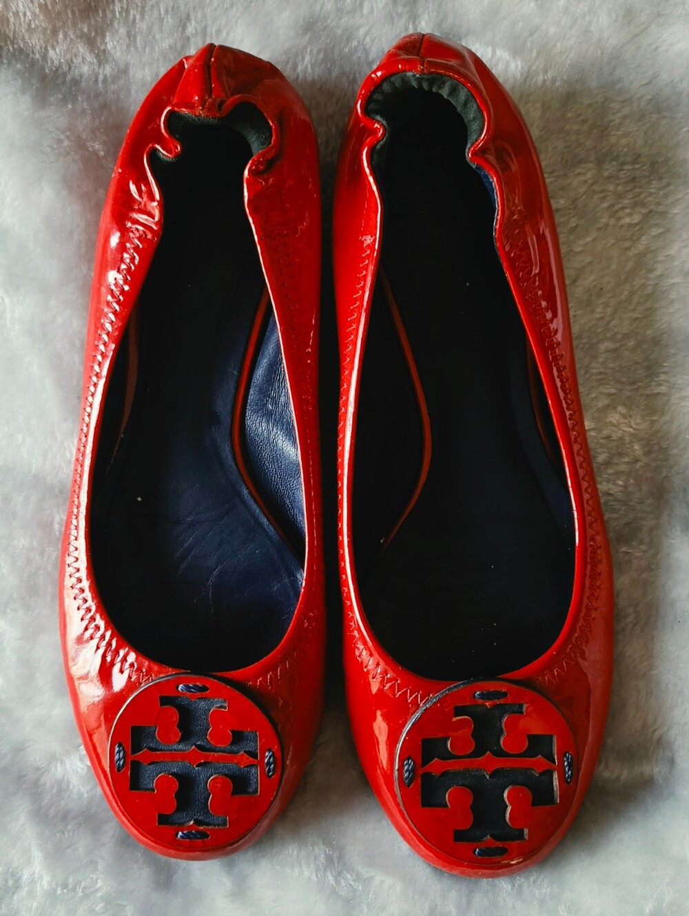Tory Burch Women's Red Patent Leather Ballet Flats